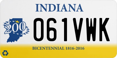 IN license plate 061VWK