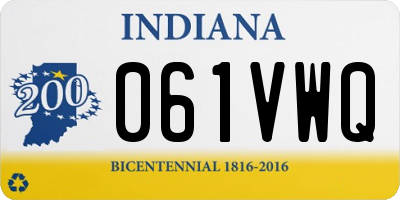 IN license plate 061VWQ