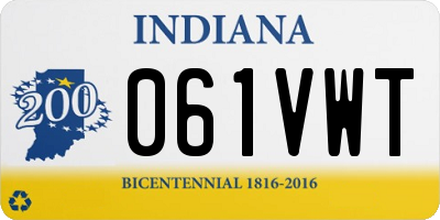 IN license plate 061VWT