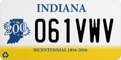 IN license plate 061VWV
