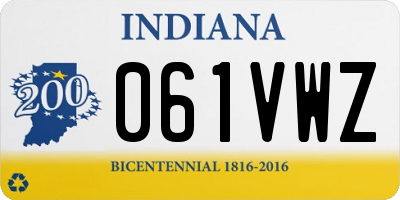 IN license plate 061VWZ