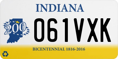 IN license plate 061VXK