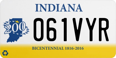 IN license plate 061VYR