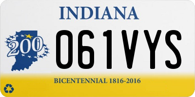 IN license plate 061VYS