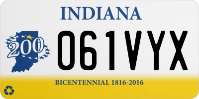 IN license plate 061VYX