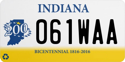 IN license plate 061WAA