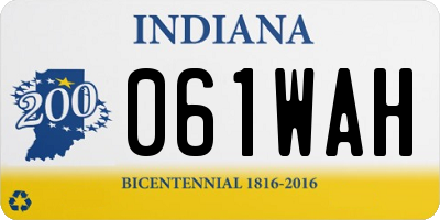IN license plate 061WAH