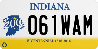 IN license plate 061WAM