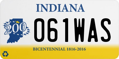 IN license plate 061WAS