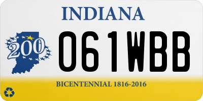 IN license plate 061WBB