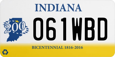 IN license plate 061WBD