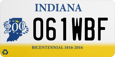 IN license plate 061WBF