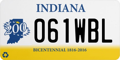 IN license plate 061WBL