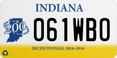 IN license plate 061WBO