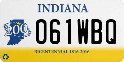 IN license plate 061WBQ