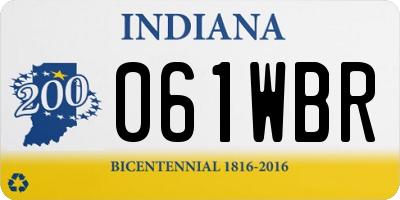 IN license plate 061WBR