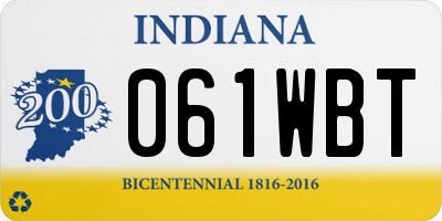 IN license plate 061WBT