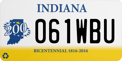 IN license plate 061WBU