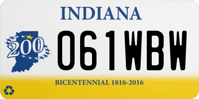 IN license plate 061WBW