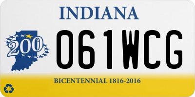 IN license plate 061WCG