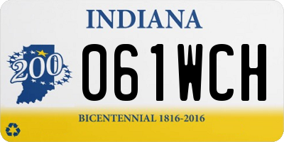 IN license plate 061WCH