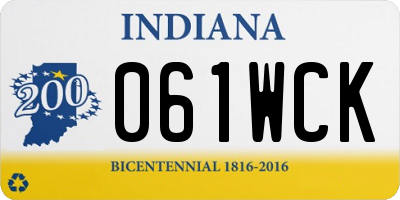 IN license plate 061WCK