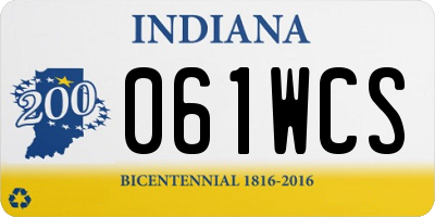 IN license plate 061WCS