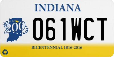 IN license plate 061WCT
