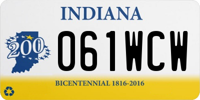 IN license plate 061WCW