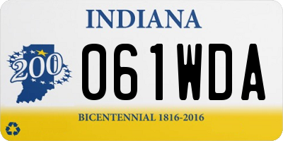IN license plate 061WDA
