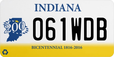 IN license plate 061WDB