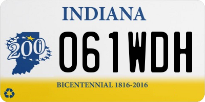 IN license plate 061WDH