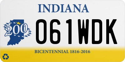 IN license plate 061WDK