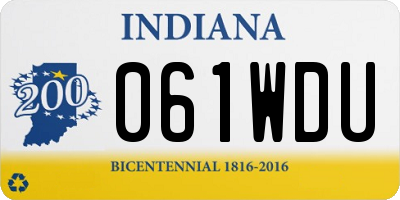 IN license plate 061WDU