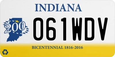 IN license plate 061WDV