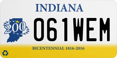 IN license plate 061WEM