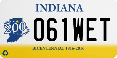 IN license plate 061WET