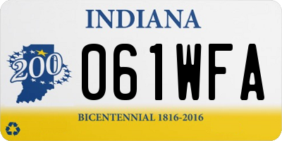 IN license plate 061WFA