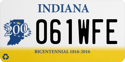 IN license plate 061WFE