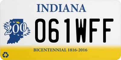 IN license plate 061WFF