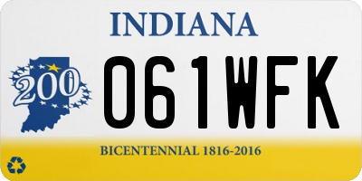 IN license plate 061WFK