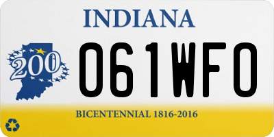 IN license plate 061WFO