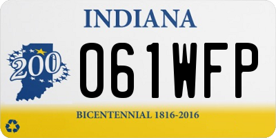 IN license plate 061WFP