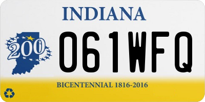 IN license plate 061WFQ