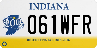 IN license plate 061WFR