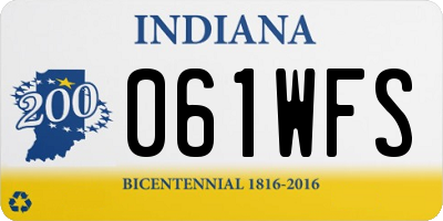 IN license plate 061WFS