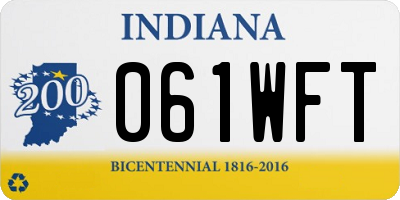 IN license plate 061WFT