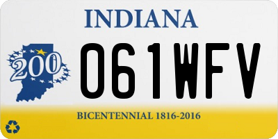 IN license plate 061WFV