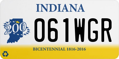 IN license plate 061WGR