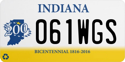 IN license plate 061WGS
